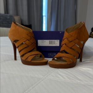 Stuart Weitzman Tan Strappy Heels